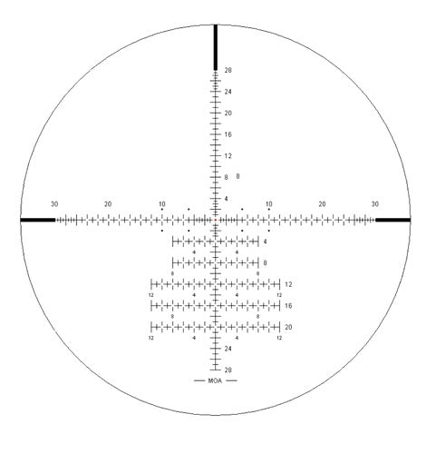 VALDADA 4.8-30X56 40MM FFP RECON G-2 MOA/MOA, XTREME X1 ILLUM.
